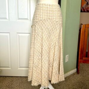 Alexander McQueenTweed Midi Skirt Cream Size 40